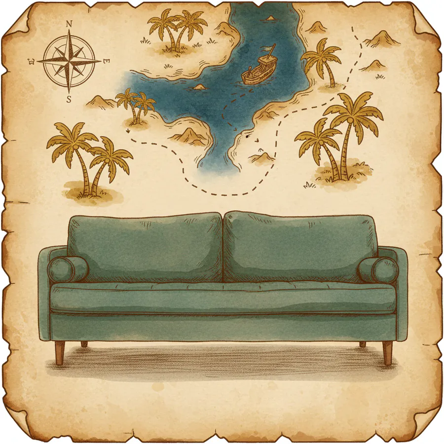 Themed clue art for stop 4 โ Sunken Chest